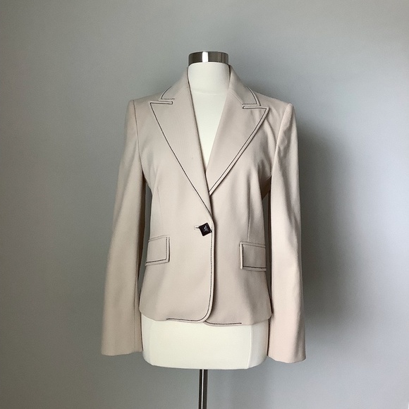 Les Copains Cream One Button Blazer Jacket NWOT - Picture 16 of 16
